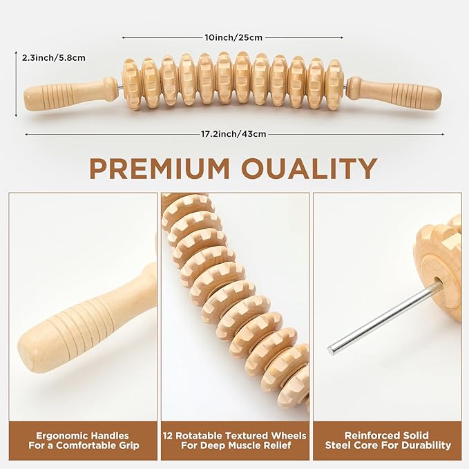 Wooden Cellulite Massage Roller