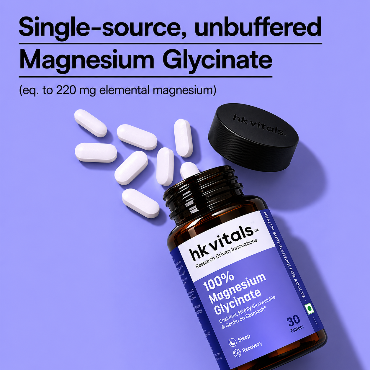 Hk Vitals 100% Magnesium Glycinate (Buy 1 Get 1 Free)