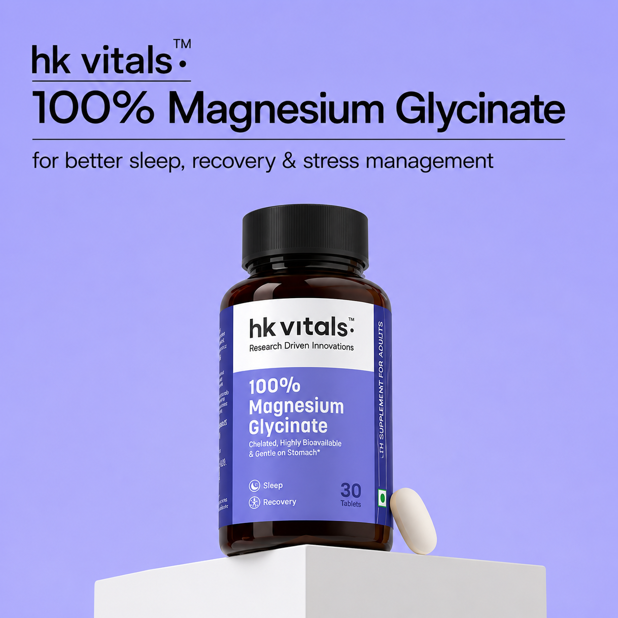 Hk Vitals 100% Magnesium Glycinate (Buy 1 Get 1 Free)