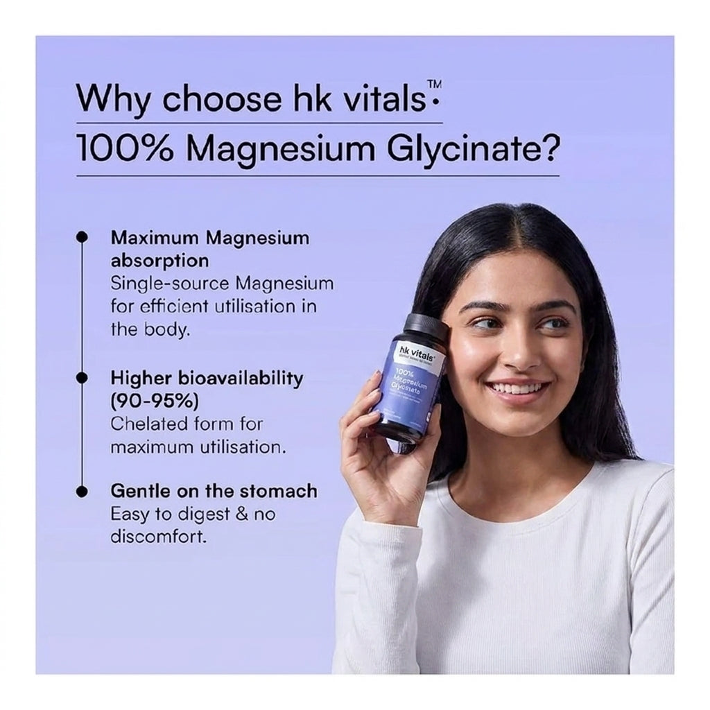 Hk Vitals 100% Magnesium Glycinate (Buy 1 Get 1 Free)
