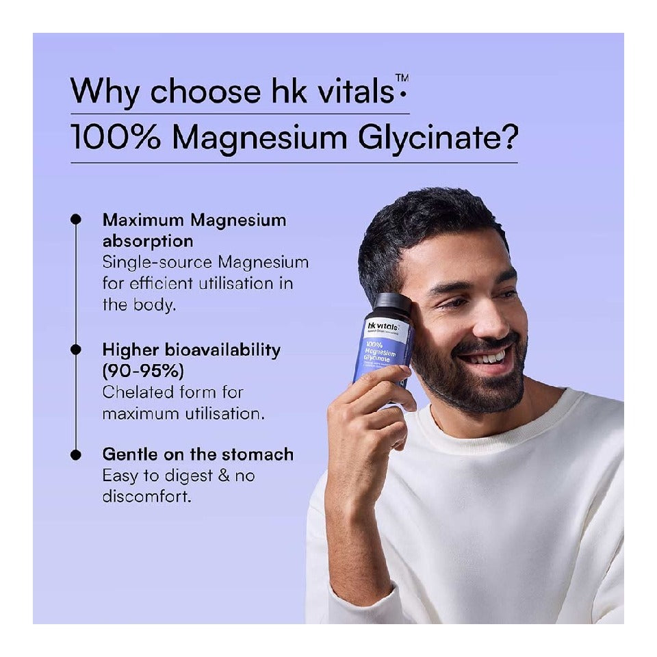 Hk Vitals 100% Magnesium Glycinate (Buy 1 Get 1 Free)