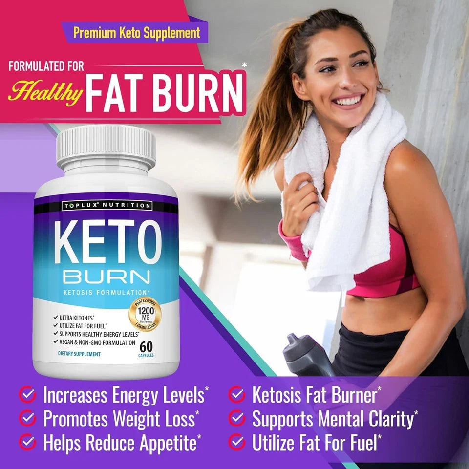 Toplux Keto Burn Pills Ketosis Weight Loss - 1200 Mg Ultra Advanced Natural